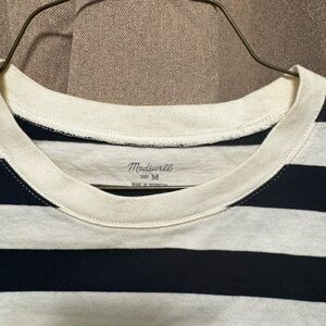 Madewell Navy and Cream Striped Tee